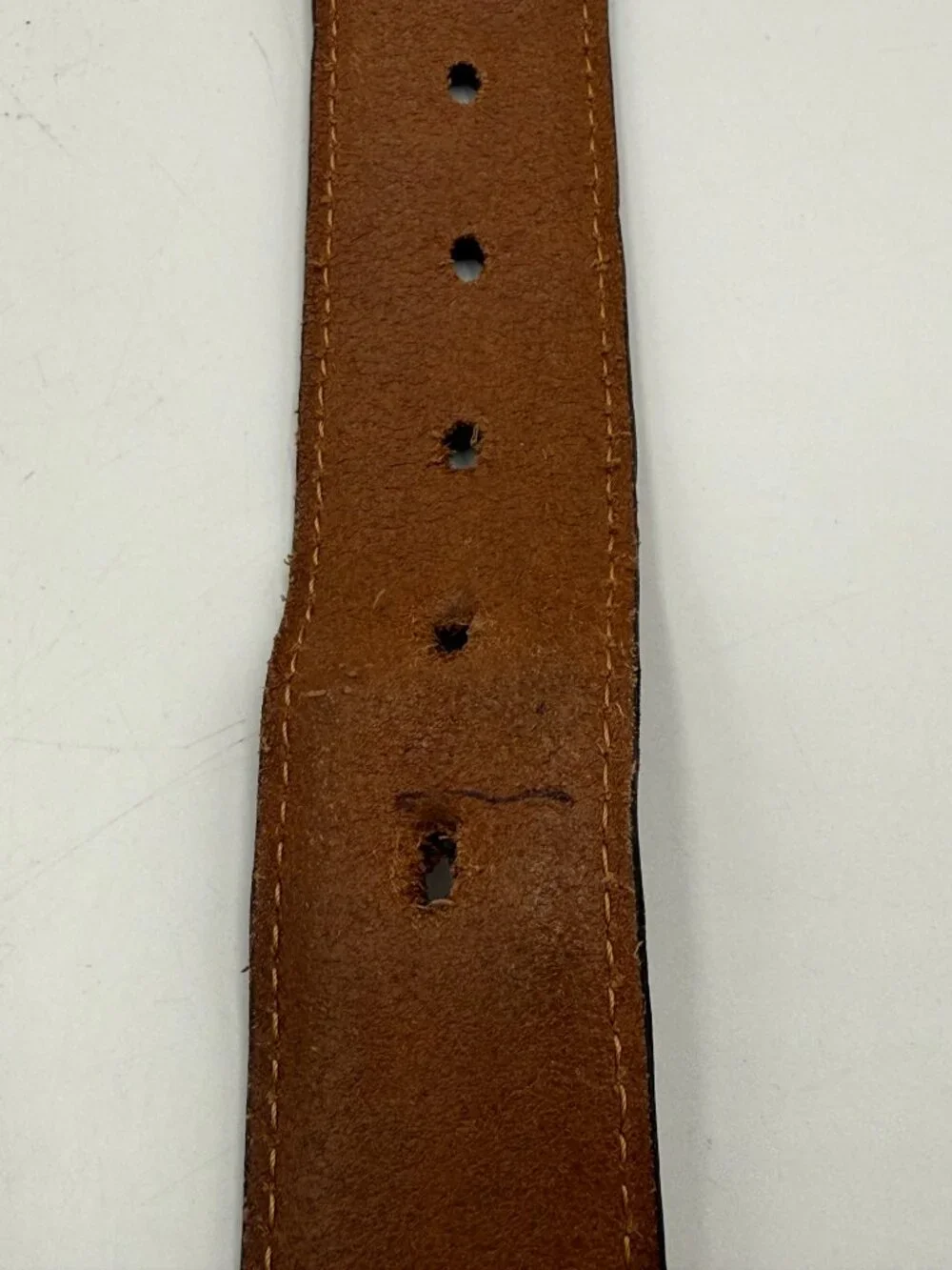 Fossil Genuine Leather Belt Brown Tan Size 38/95 Work Casual Silver Buckle 1.5